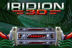 Iridion 3D title screen for GameBoy Advance